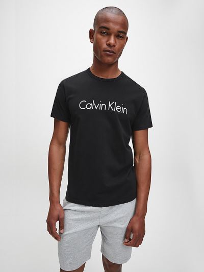 Calvin Klein Ruhák HU465749 | Calvin Klein Comfort Cotton Lounge Logo Férfi Póló Fekete